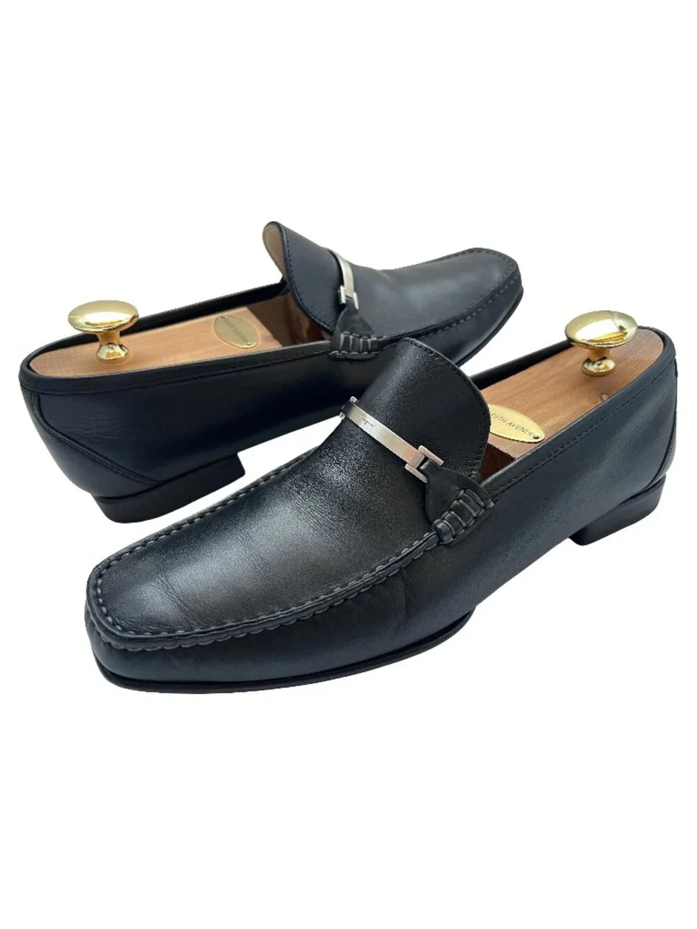Salvatore Ferragamo Black Leather Bit Slip-On Loafers - Picture 3 of 8